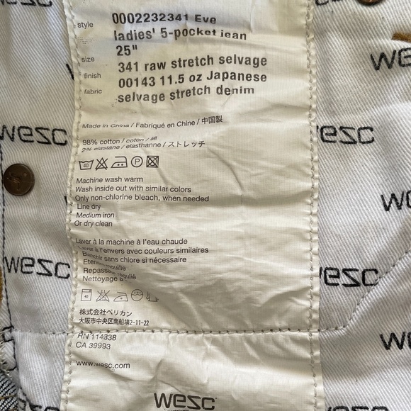 Wesc 11.5 Ounce Japanese Selvedge Denim Jeans - Picture 5 of 5